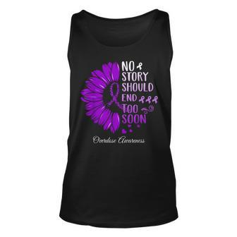 No Story Should End Too Soon Overdose Purple Ribbon Tank Top - Seseable