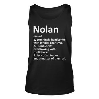 Nolan Definition Personalized Name Funny Birthday Gift Idea Unisex Tank Top | Mazezy CA