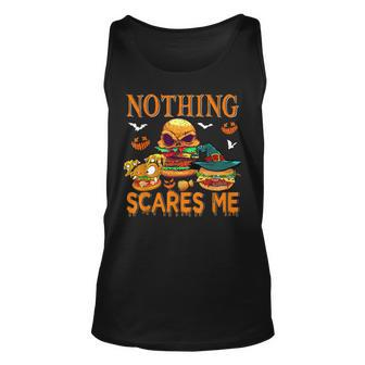 Nothing Scares Me Halloween Burger Costume Skull Scary Witch Tank Top | Mazezy