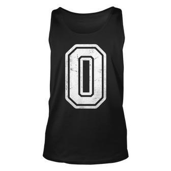 Number 0 White Sports Jersey Vintage Unisex Tank Top - Seseable
