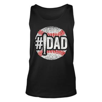 Number One Baseball Dad For Fathers Day 1 Daddy Unisex Tank Top | Mazezy DE
