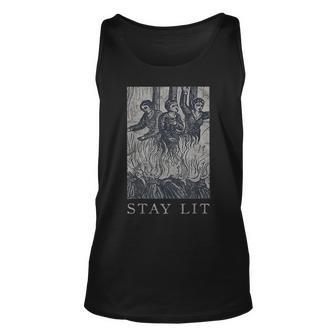 Occult Stay Lit Witches Gothic Witch Burn Occult Satan Unisex Tank Top - Monsterry UK