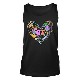Occupational Therapy Ot Therapist Heart Inspire Ot Month Unisex Tank Top - Seseable