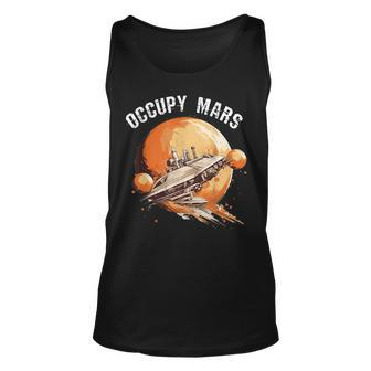 Occupy Mars Space Explorer Astronomy Rocket Science Unisex Tank Top | Mazezy