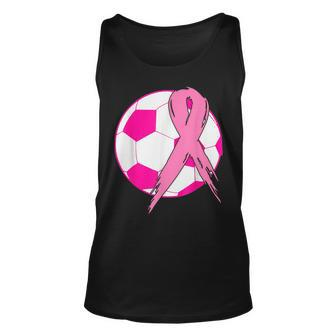 In October We Wear Pink Soccer Breast Cancer Awareness Tank Top | Mazezy