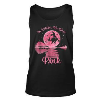 In October We Wear Pink Witch Breast Cancer Awareness Tank Top - Thegiftio UK