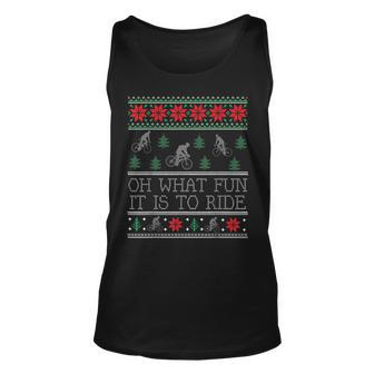Oh What Fun It Is To Ride Cycling Ugly Christmas Sweaters Tank Top - Monsterry