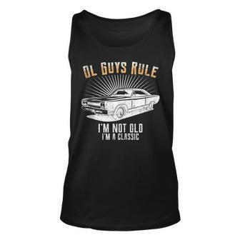 Ol Guys Rule Im Not Old Classic Muscle Car Garage Unisex Tank Top | Mazezy