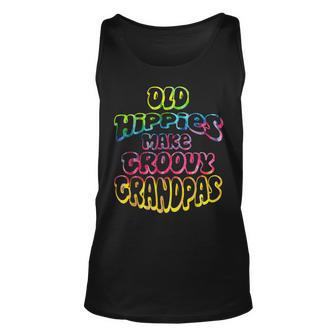 Old Hippies Make Groovy Grandpas Grandparents Day Gift For Women Unisex Tank Top - Thegiftio UK