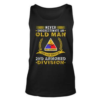Old Man 2Nd Armored Division Military Army War Veteran Unisex Tank Top - Thegiftio UK