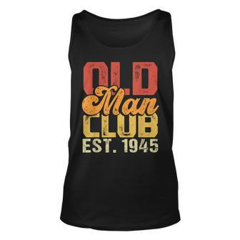 Old Man Club Est 1945 Birthday Vintage Graphic Tank Top | Mazezy