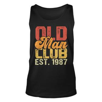 Old Man Club Est1987 Birthday Vintage Graphic Tank Top | Mazezy