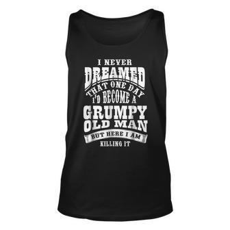 One Day Become A Grumpy Old Man Gift For Mens Unisex Tank Top | Mazezy