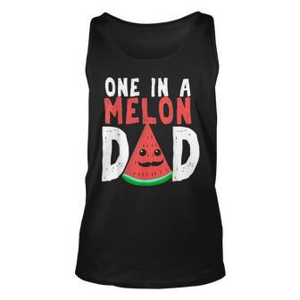One In A Melon Dad Watermelon Pun Summer Fathers Day Tank Top | Mazezy