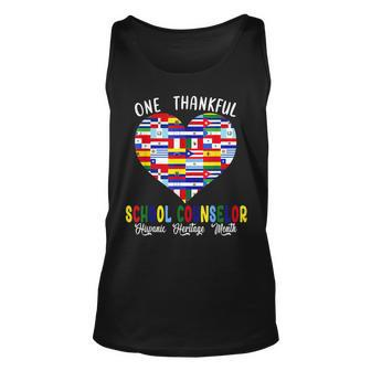 One Thankful School Counselor Hispanic Heritage Month Flags Tank Top | Mazezy