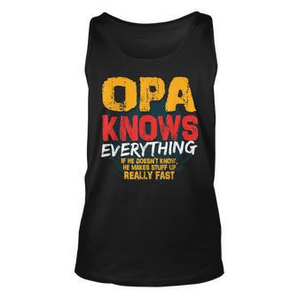 Opa Knows Everything Opa Fathers Day Tank Top | Mazezy