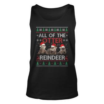 All Of Otter Reindeer Christmas Ugly Sweater Pajamas Xmas Tank Top | Mazezy