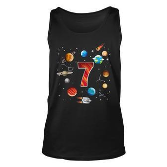 Outer Space 7 Years Old 7Th Birthday Boys Planets Astronaut Tank Top | Mazezy DE