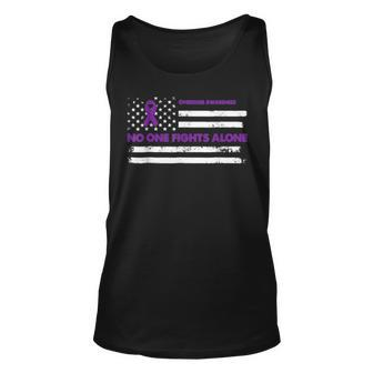 Overdose Awareness Purple Ribbon Us Flag Tank Top - Monsterry