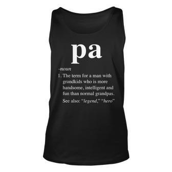 Pa Definition Funny Noun Grandpa Defined Fathers Day Unisex Tank Top | Mazezy