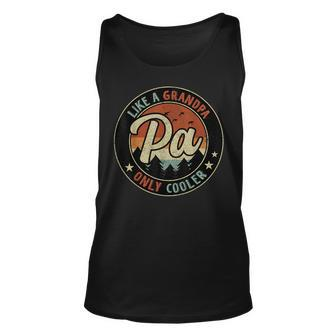 Pa Like A Grandpa Only Cooler Vintage Retro Fathers Day Unisex Tank Top - Thegiftio UK