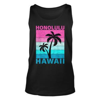 Palm Tree Vintage Family Vacation Hawaii Honolulu Beach Tank Top | Mazezy AU