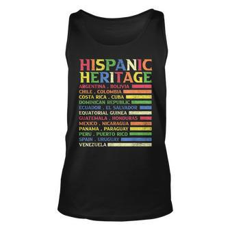 Hispanic Heritage Month 2023 National Latino Countries Flag Tank Top - Monsterry
