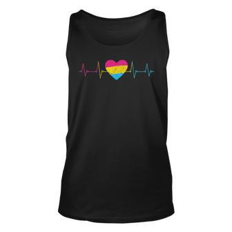 Pansexual Heartbeat - Pan Flag Ekg Pulse Line Lgbt Pride Unisex Tank Top | Mazezy