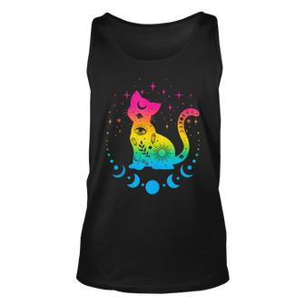 Pansexual Pride Flag Colors Astronomy Cat Unisex Tank Top | Mazezy