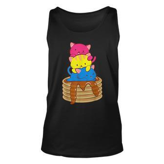 Pansexual Pride Flag Cute Cats On Pancakes Lgbt Pride Unisex Tank Top | Mazezy