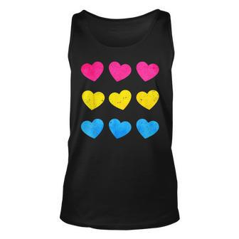 Pansexual Pride Pan Flag Hearts Subtle Lgbtq Unisex Tank Top | Mazezy