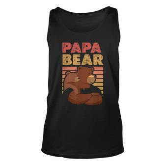 Papa Bear & Cub Design Adorable Father-Son Bonding Unisex Tank Top | Mazezy