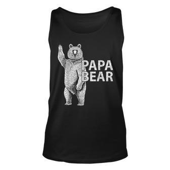 Papa Bear Waved Hello Wearing Cool Fathers Day Unisex Tank Top | Mazezy