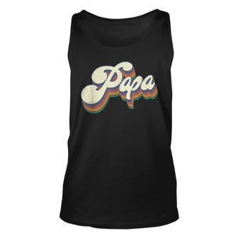 Papa Gifts Retro Vintage Fathers Day Papa Unisex Tank Top - Seseable