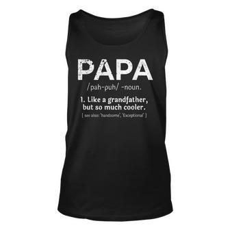 Papa Noun Dictionary Word Definition Fathers Day Grand Daddy Tank Top | Mazezy