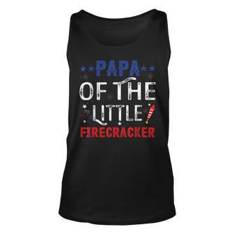 Papa Of The Little Firecracker 4Th Of July Birthday T Unisex Tank Top - Monsterry