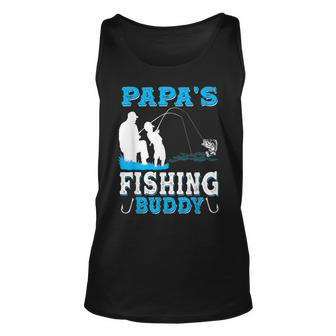 Papas Fishing Buddy For Grandpa Fisherman Kid Unisex Tank Top - Seseable