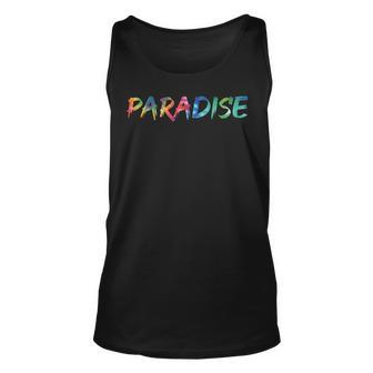 Paradise Tie Dye Awesome Vintage Inspired Streetwear Tank Top - Seseable