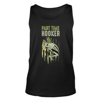 Part Time Hooker Funny Fishing Camouflage Flag Fishermen Unisex Tank Top | Mazezy