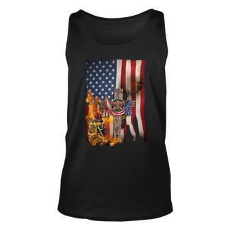 Patriot Day September 11 Firefighter God Bless Usa - Mens Standard Unisex Tank Top - Monsterry