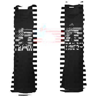 Patriotic American Flag Thank You Memorial Day Veteran Unisex Tank Top - Thegiftio