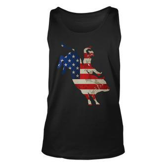 Patriotic American Rodeo Bull Riding Flag Perfect Cowboy Patriotic Tank Top | Mazezy