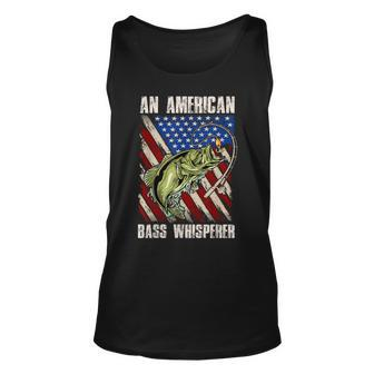 Patriotic Anglers American Bass Whisperer Fisherman Unisex Tank Top | Mazezy