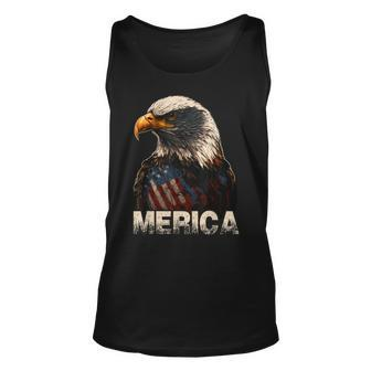 Patriotic Bald Eagle 4Th Of July Usa American Flag Unisex Tank Top | Mazezy