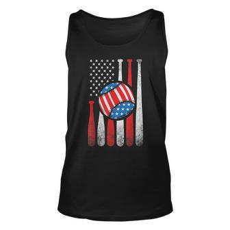 Patriotic Baseball 4Th Of July Usa American Flag Unisex Tank Top | Mazezy