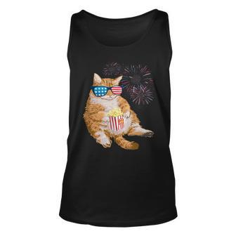 Patriotic Cat 4Th Of July Usa American Flag Unisex Tank Top - Monsterry
