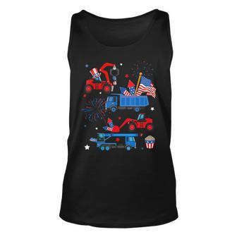Patriotic Construction Excavator 4Th Of July Boy Kid Toddler Tank Top | Mazezy