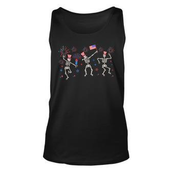 Patriotic Dancing Skeletons Fourth Of July Patriotic Tank Top | Mazezy
