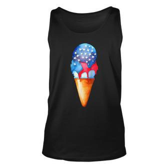 Patriotic Ice Cream Usa Independence 4Th Of July Unisex Tank Top | Mazezy