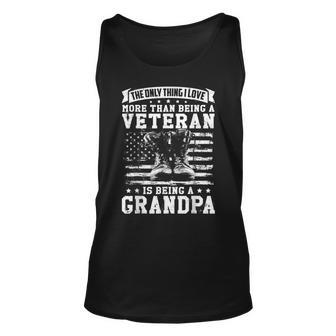 Patriotic Military Veteran Grandpa Gift For Mens Unisex Tank Top | Mazezy